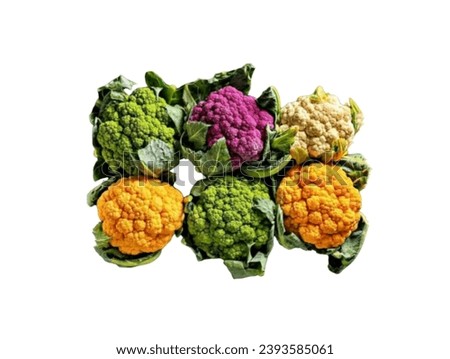 In the picture is four-colored cauliflower, green, purple, white and orange. It is a type of vegetable that is used in boiled and stir-fried dishes with a unique flavor. It is a vegetable that is very
