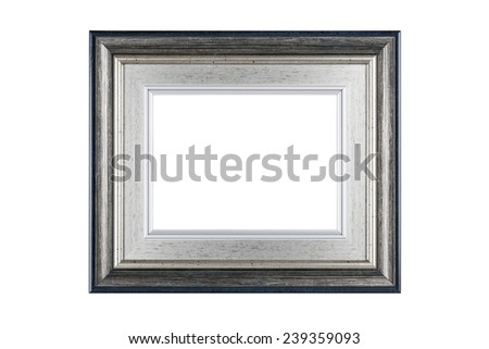 Silver frame isolated on white background with clipping path.
