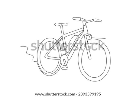 A bicycle for exercise. Electric bike one-line drawing
