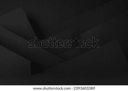 Modern dark black stage mockup with abstract geometric pattern of corners, edges and triangles as relief for presentation cosmetic products, goods, advertising, design in simple urban graphic style.