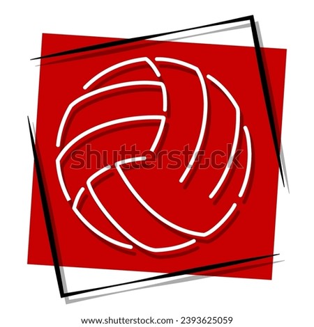 volleyball red banner in frame. Vector illustration.
