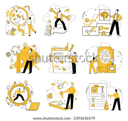Creative process vector illustration. Change and development dance together, shaping contours creativity The creative process concept thrives on symbiotic relationship idea and solution