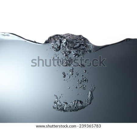 High resolution. Wave and bubbles to clean drinking water 