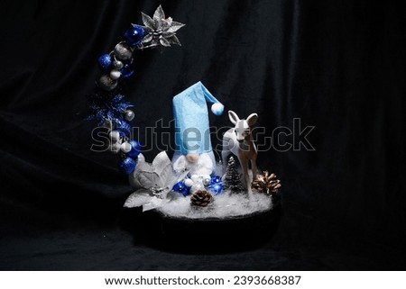 Christmas ornaments to put on the table. For the fireplace. For the living room. Magic. Santa Claus. Stars. Baubles. Deer. Reindeer. Candles. Fir cone.