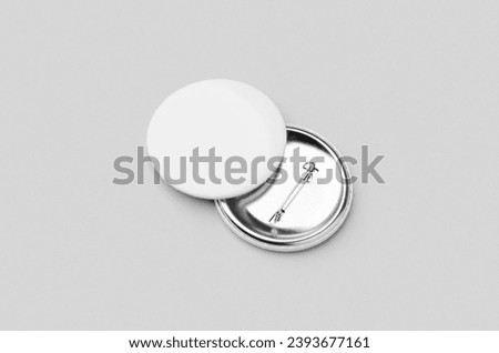 Pin button, badge mockup, large size. Royalty-Free Stock Photo #2393677161