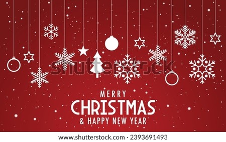 Decorative vector background with snowflakes. Christmas and New Year decoration - Merry Christmas and Happy New Year banner. 