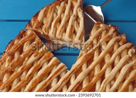 Homemade Greek jam tart, pasta flora Royalty-Free Stock Photo #2393692701