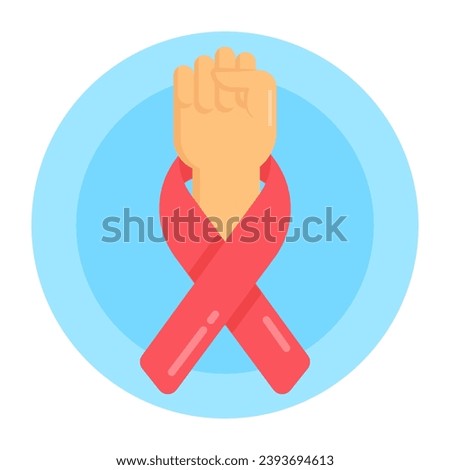 A flat round icon of medical ribbon, editable style vector of cancer awareness