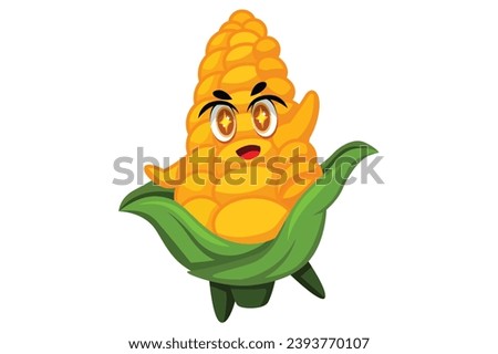 Cute Corn Character Design Illustration