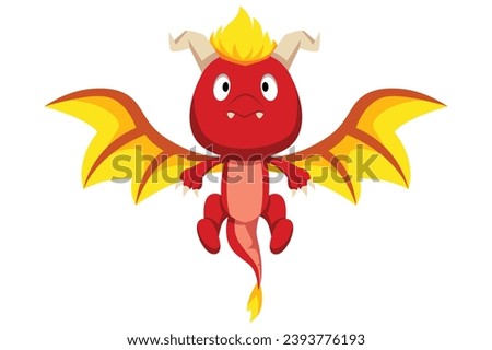 Cute Dragon Character Design Illustration