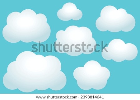 Simple illustration set of clouds of various shapes