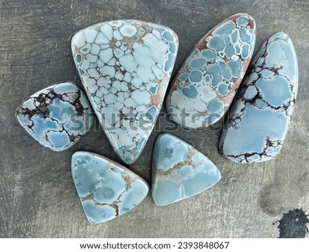 six Natural Bluish White Stones Hubei Xinjiang Turquoise