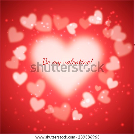 Heart valentine light vector background