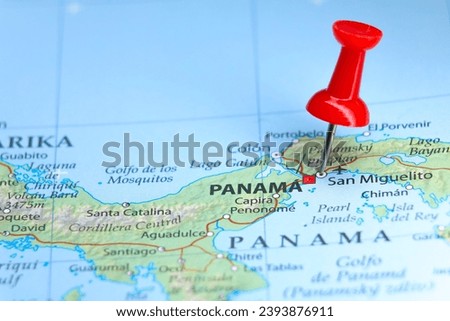 San Miguelito pinned on map of Panama