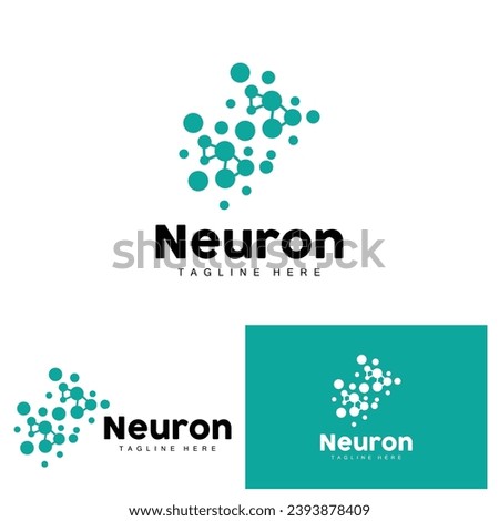 Neuron Logo Design Health Illustration DNA Molecule Nerve Cell Abstract Simple Illustration