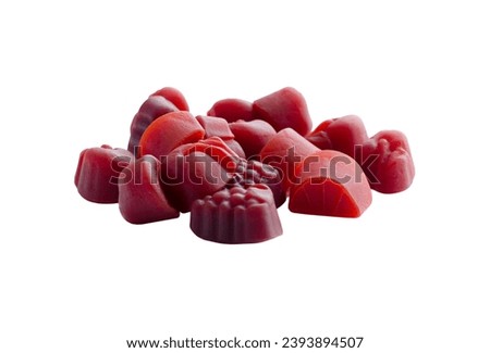 Multivitamin gummies isolated on white background. High quality photo