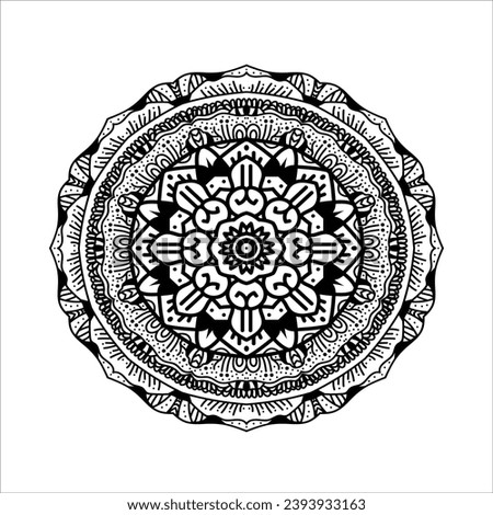 Asian pattern Mandala. Ethnic decorative element. Hand drawn backdrop. Islam, Arabic, Indian, ottoman motifs. Oriental pattern, vector illustration.