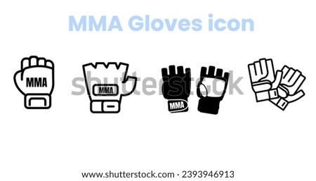 MMA gloves vector icon. linear style sign for use web design and mobile apps, logo Symbol illustration. Pixel vector graphics - Vector Royalty-Free Stock Photo #2393946913
