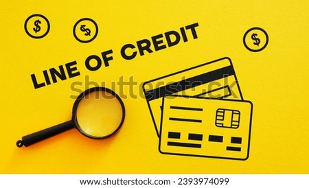 Line of credit is shown using a text and picture of the cards