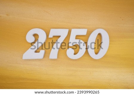 The golden yellow painted wood panel for the background, number 2750, is made from white painted wood.