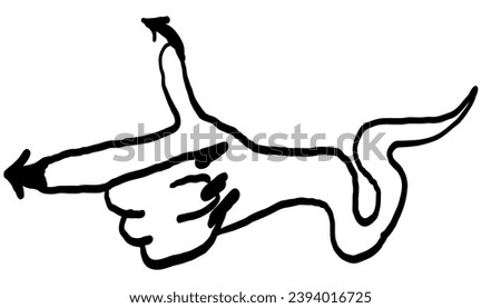 simple black hand arrow in vector. icon in doodle style. graphics for application sites for layout and printing of texts and images