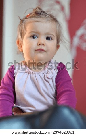 Beautiful little girl portrait, photo inside