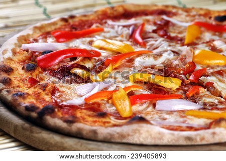 Pizza with pepper and onion