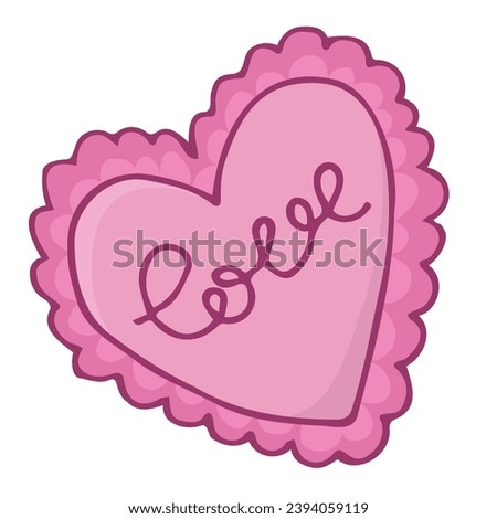 pink valentine  valentines day cartoon clip art on white background vector isolated