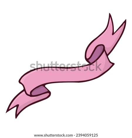 pink ribbon valentines day cartoon clip art on white background vector isolated