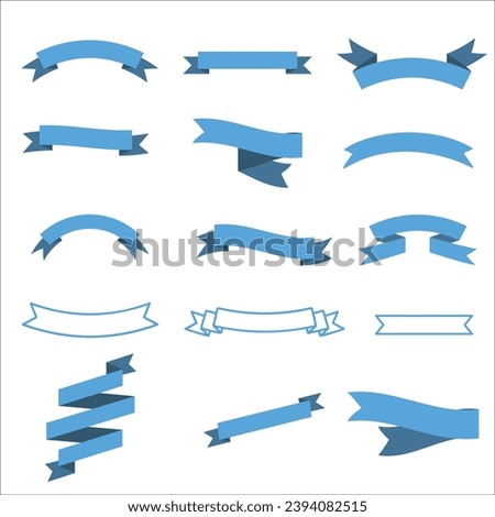 Blue Badge and Banner Clip Art Set, Vector, Label Clipart, Ribbon Clipart, Flag, Banner, Blue Ribbon, Hanging Banner, Cut files for Cricut