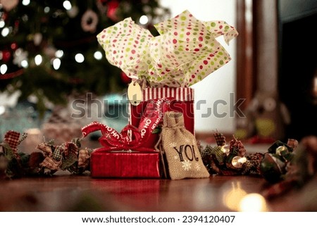 christmas gifts with christmas decoration
