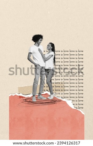 Cartoon comics sketch collage picture of smiling charming guy lady embracing enjoying 14 february together isolated creative background