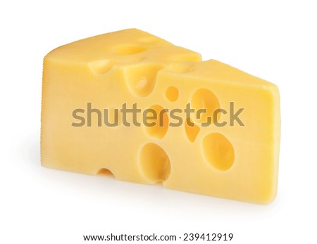 piece of cheese isolated Royalty-Free Stock Photo #239412919