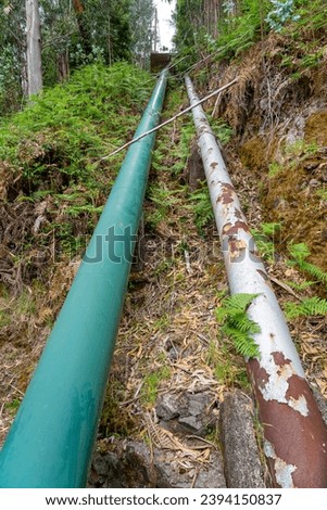 tie rods or metal bars to support the construction of the irrigation system typical of the island of Madeira