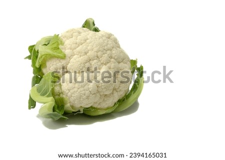 A cauliflower isolated on a white background. Healthy food concept.