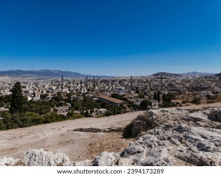 Standing on Mars Hill Looking Down Across the City of Athens Greece