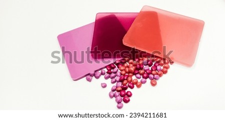masterbatch and color chip isolated on white background