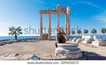 Old ruins in Side, near Antalya in Turkey Royalty-Free Stock Photo #2394250173