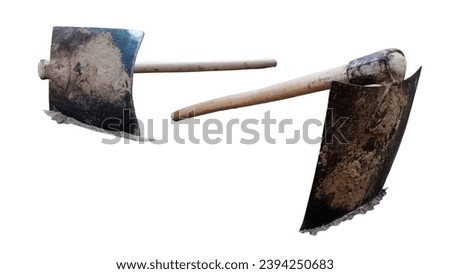 Traditional Digging Tool, Hand Hoe, Isolated with White background. Royalty-Free Stock Photo #2394250683
