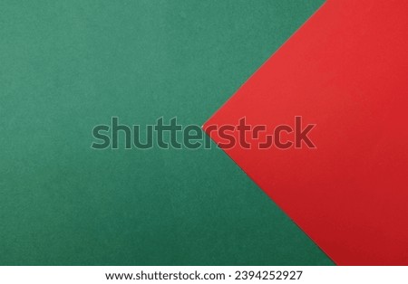 Two tone green red paper color for background  with copy space