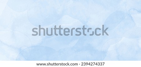 Horizontal background with blue waves, spots, blots. Abstract sea, sky, snow, ocean view. Elegant, chic backdrop, cover, card, invitation, business style design. Marble surface.