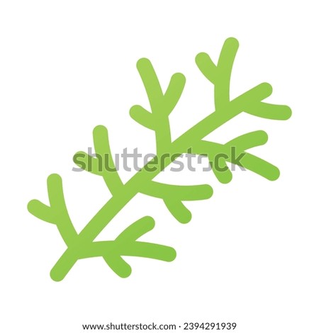 Fresh fennel twig, herb plant icon, dill weed vector design isolated on white background Royalty-Free Stock Photo #2394291939