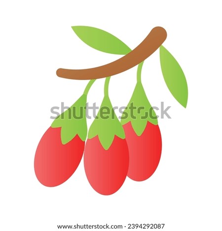 Goji berries vector design, chinese wolfberries icon, lycium barbarum or lycium chinense Royalty-Free Stock Photo #2394292087
