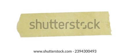 A piece of general purpose paper yellow tape isolated on white Royalty-Free Stock Photo #2394300493