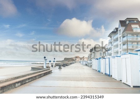 
Wimereux is a French commune located in the Pas-de-Calais department in the Hauts-de-France region. It is located on the banks of the Channel and at the mouth of the Wimereux river  Royalty-Free Stock Photo #2394315349