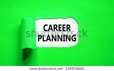 Career planning symbol. Concept words Career planning on beautiful white paper. Beautiful green table green background. Business, motivational career planning concept. Copy space.