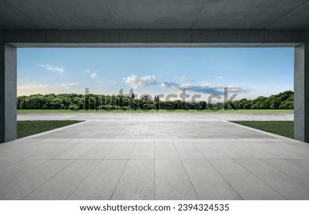 Opening in concrete wall with sunlight background