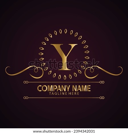 Luxury brand letter Y logo with crown.