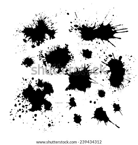 Set of ink blots. Vector 