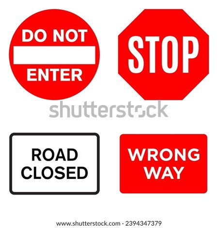 Wrong Way Road Sign Traffic Warning Regulatory Sign Signage Vector EPS PNG Transparent No Background Clip Art 